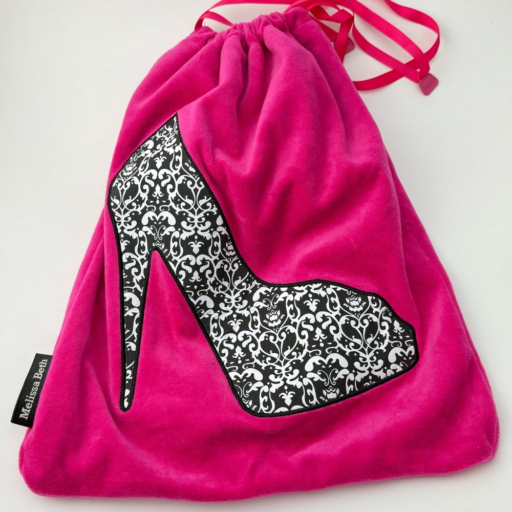 Melissa Pink Tote Bag with Black and White Shoe Design